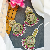 Exquisite Casting Noratan Earrings with Tikka Set - Available in 7 Colors - Amaz Fashion