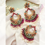 Nauratan Earrings Tikka - Available in 7 Colors with Beautiful Designs - Amaz Fashion