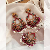 Nauratan Earrings Tikka - Available in 7 Colors with Beautiful Designs - Amaz Fashion