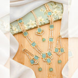 Elegant Blue Zircon Necklace Set - Available in 8 Colors - Amaz Fashion