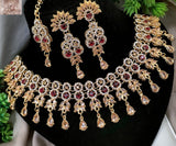 New Fancy Full Zircon Choker Set with Tikka - Available in 6 Colors - Amaz Fashion