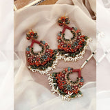 Nauratan Earrings Tikka - Available in 7 Colors with Beautiful Designs - Amaz Fashion