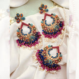 Nauratan Earrings Tikka - Available in 7 Colors with Beautiful Designs - Amaz Fashion