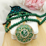 Heavy Calligraphy Pendant with Fancy Mala - Available in 10 Colors - Amaz Fashion