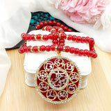 Heavy Calligraphy Pendant with Fancy Mala - Available in 10 Colors - Amaz Fashion