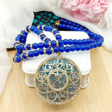 Heavy Calligraphy Pendant with Fancy Mala - Available in 10 Colors - Amaz Fashion