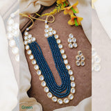 Indian Kundan Fancy Mala Set with Back Meena Work - Available in 7 Colors - Amaz Fashion