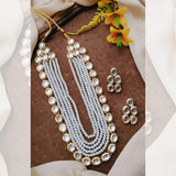 Indian Kundan Fancy Mala Set with Back Meena Work - Available in 7 Colors - Amaz Fashion